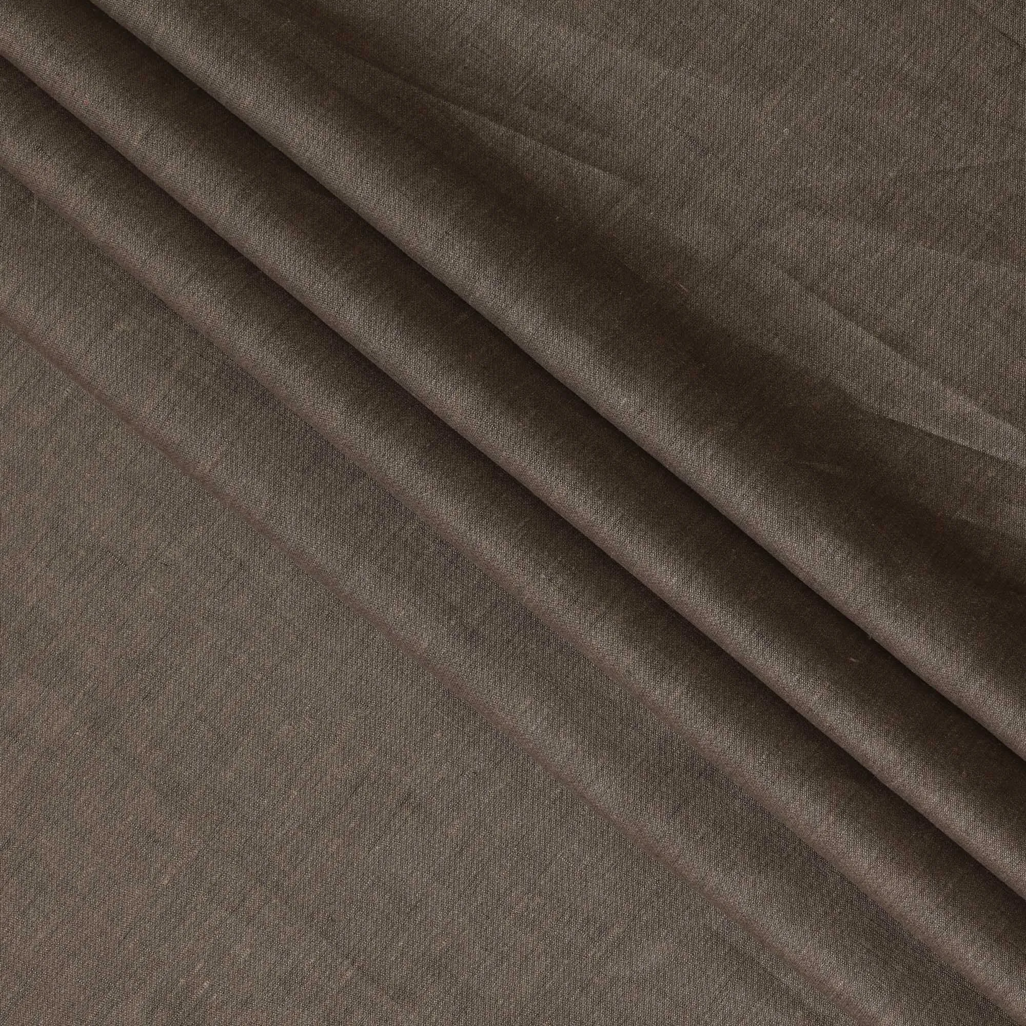 Brown Pure Linen Fabric for Tailoring, 60 Lea, 150 cm Width-D20558