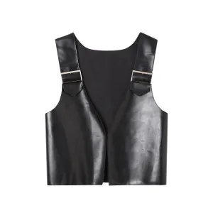 Buckle Leather Vest