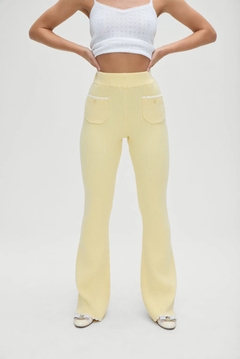 Camden Knit Pants in Vanilla Sugar