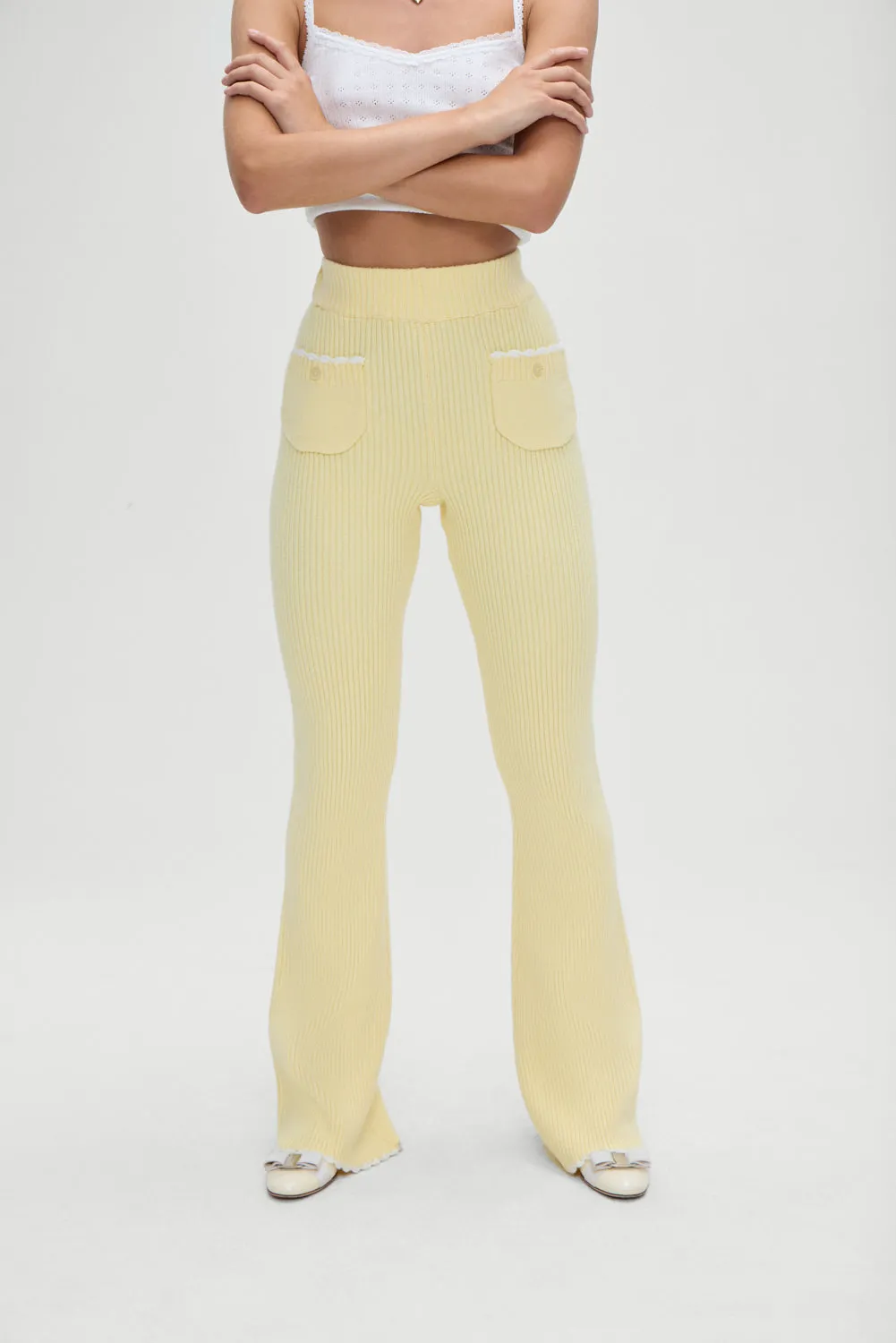 Camden Knit Pants in Vanilla Sugar