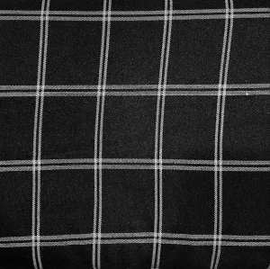 Check Suiting Fabric, Large Black Check- 145cm