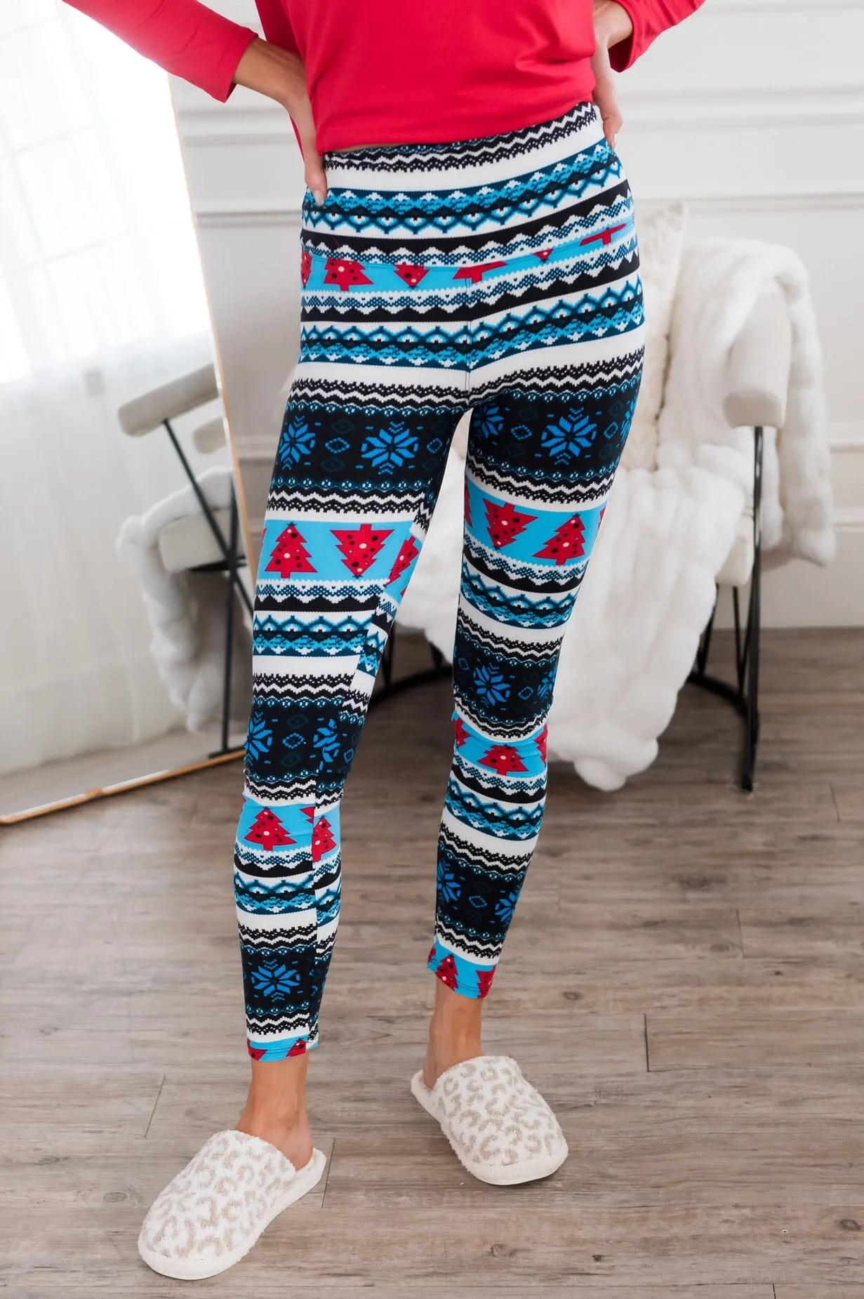 Christmas Trees & Snowflakes Christmas Leggings