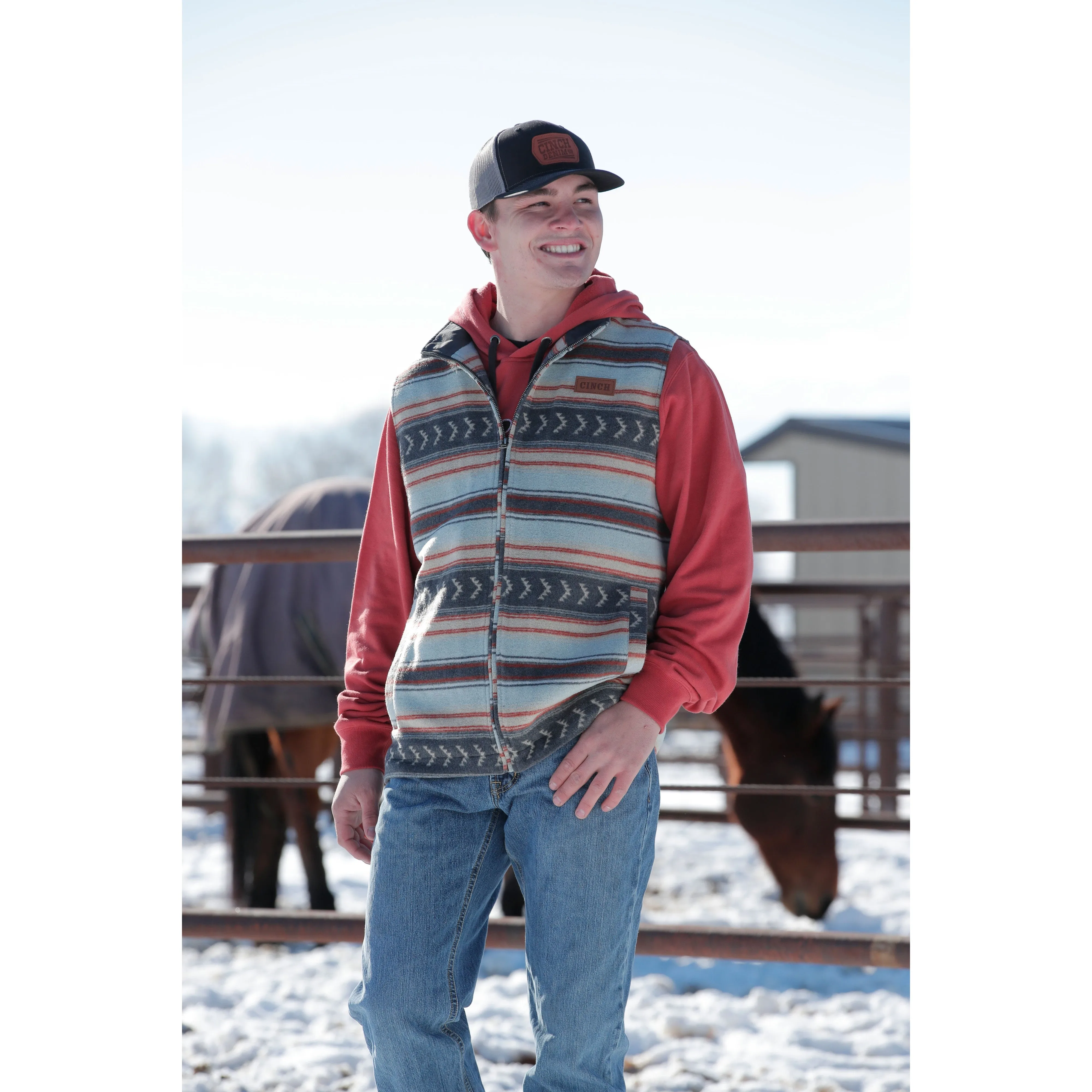 Cinch Men's Blanket Stripe Twill Vest