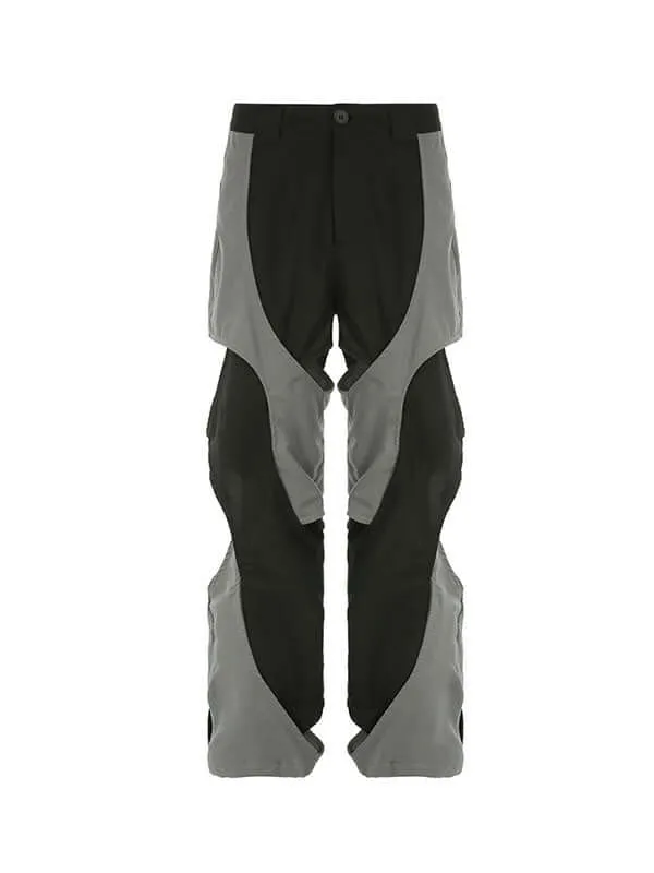 Color Block Cutout Hip Hop Pants