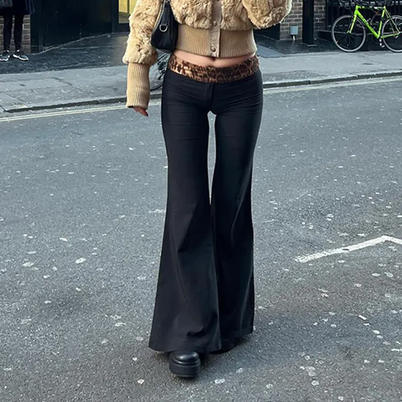 Coral Leopard Print Bell Pants