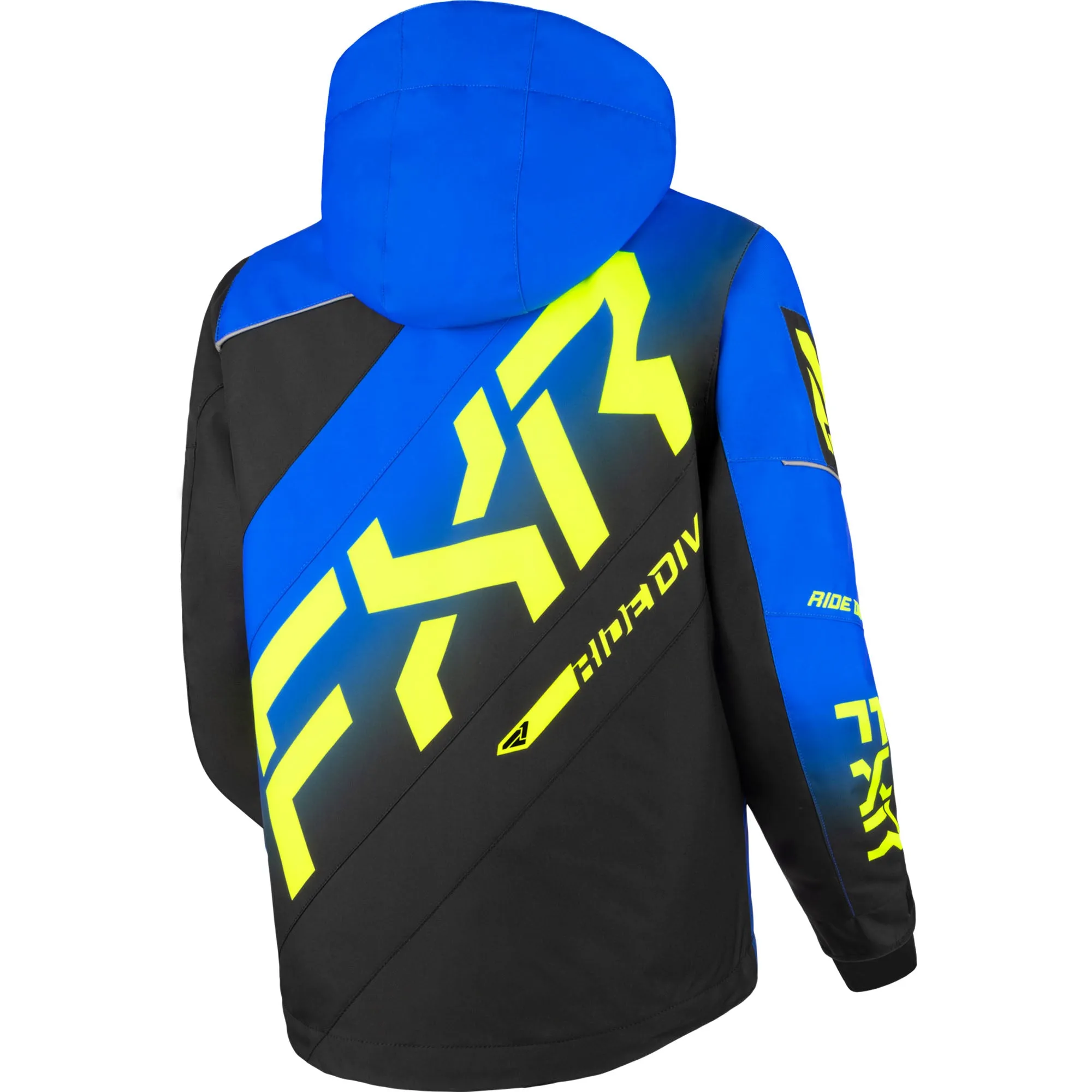 FXR Child CX Snowmobile Jacket Blue Fade/Black/Hi-Vis