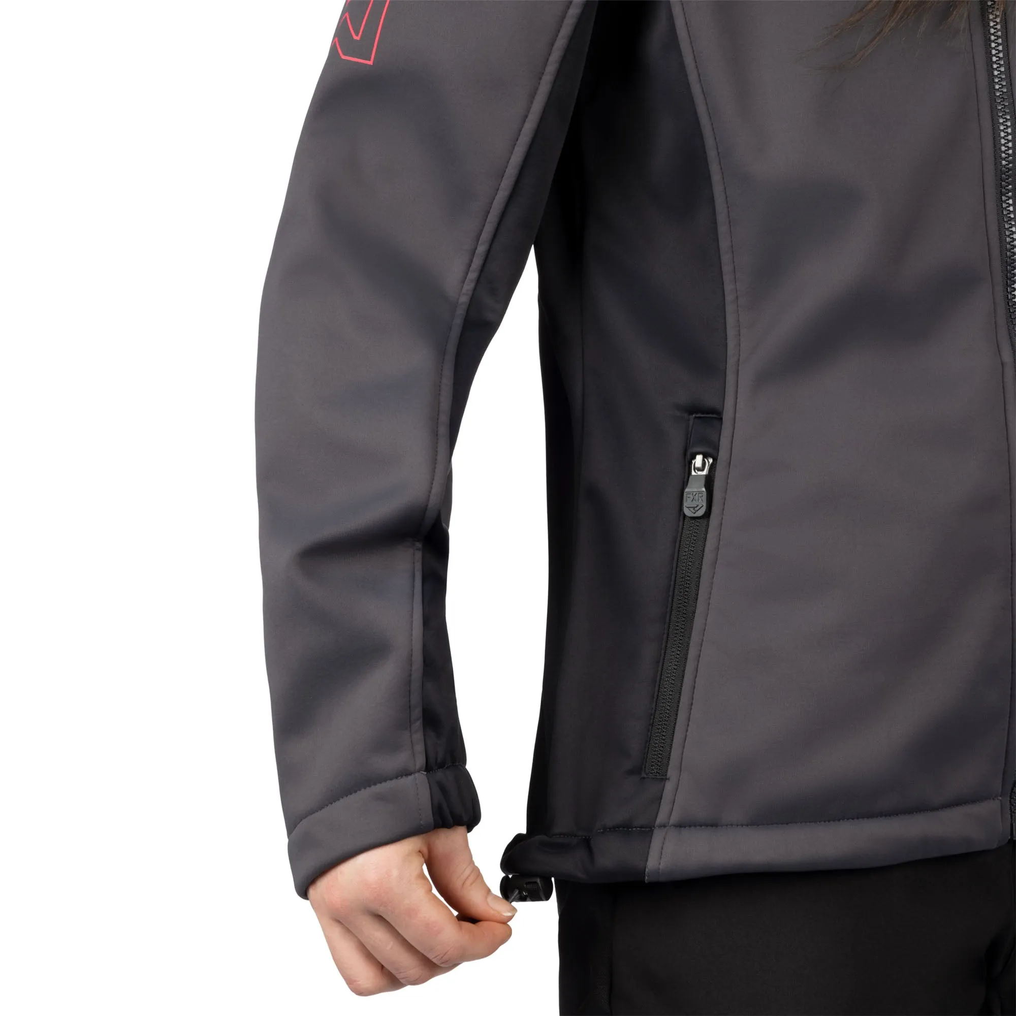 FXR Pulse Softshell Jacket Asphalt/Razz Grey