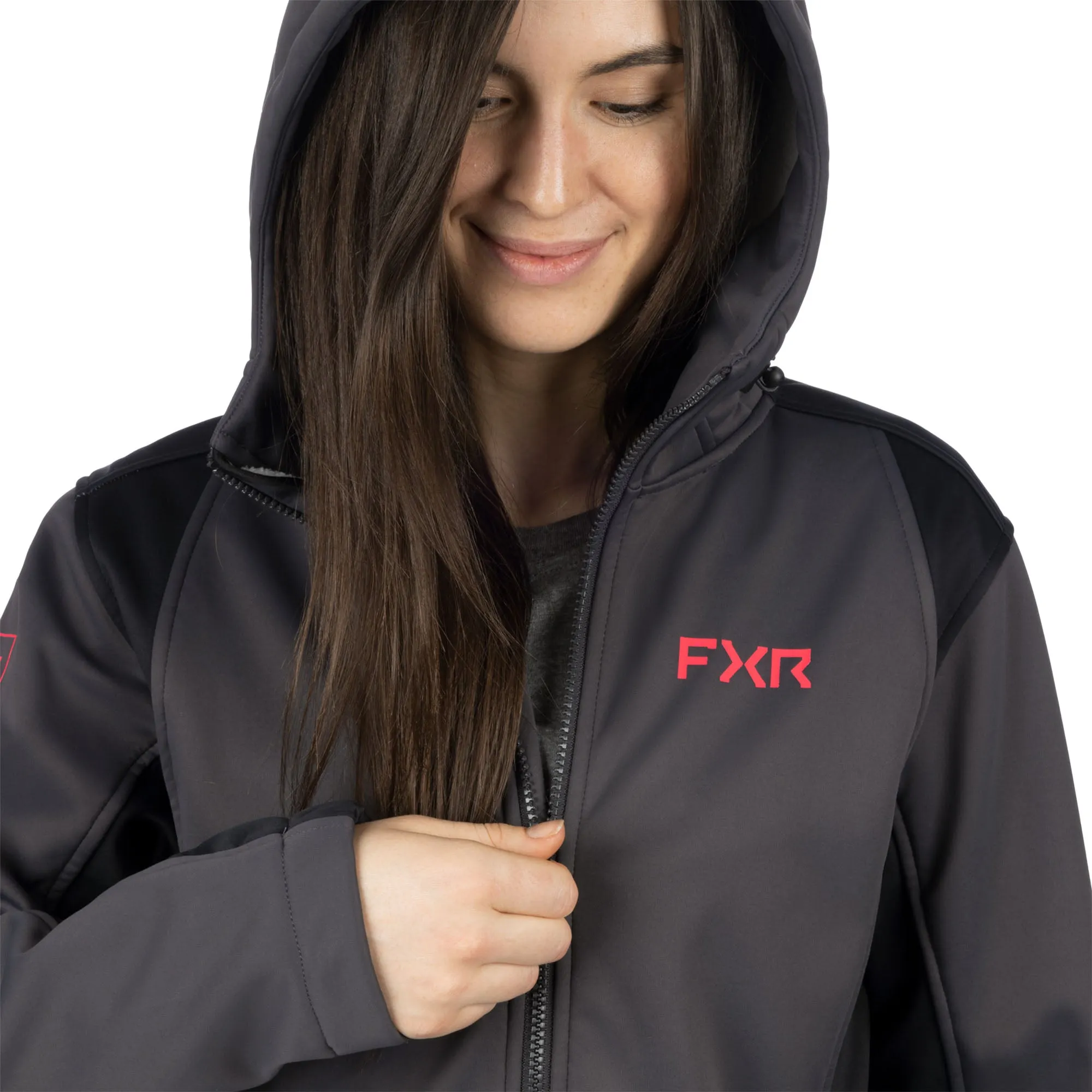 FXR Pulse Softshell Jacket Asphalt/Razz Grey