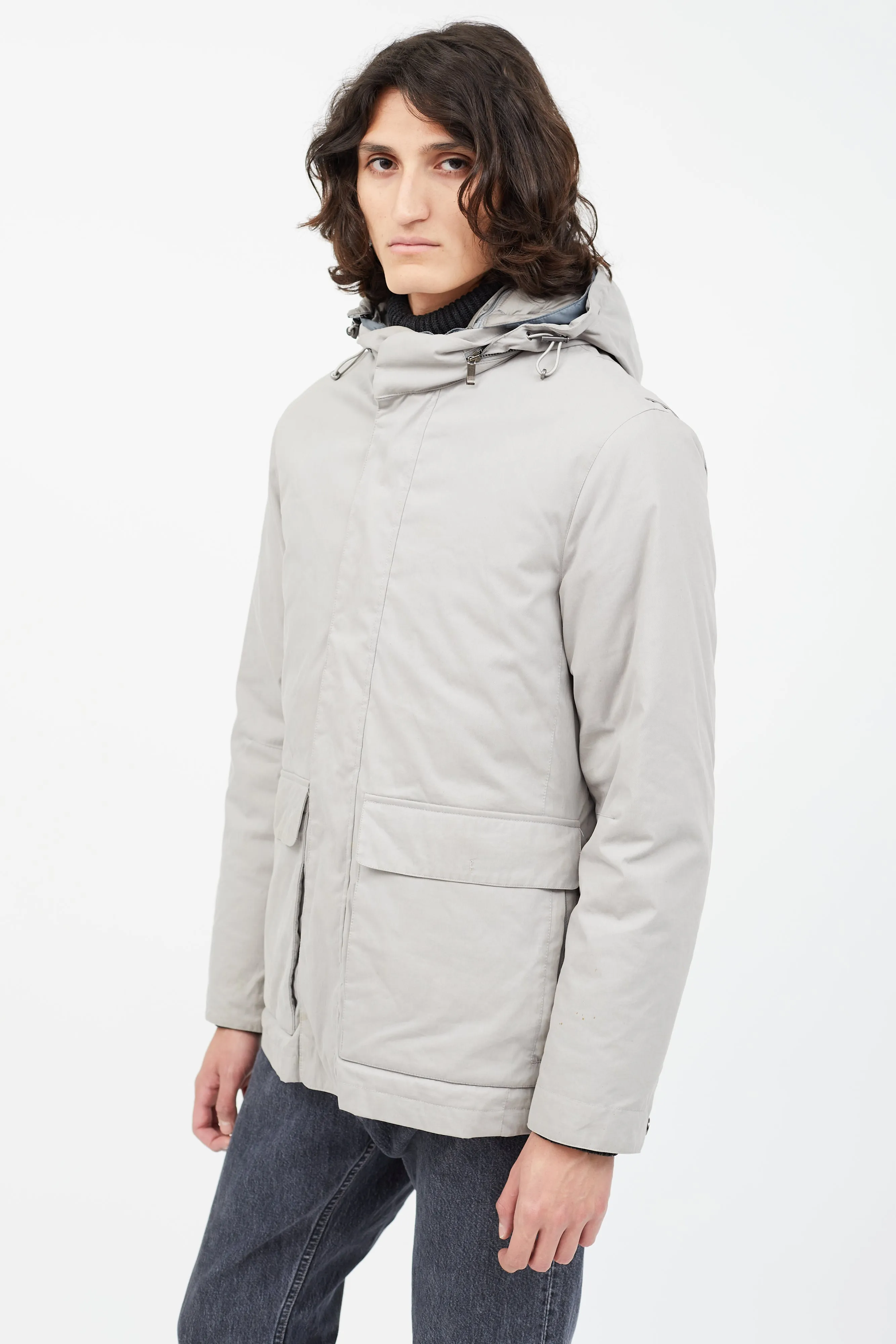 Grey Reversible Puffer Jacket