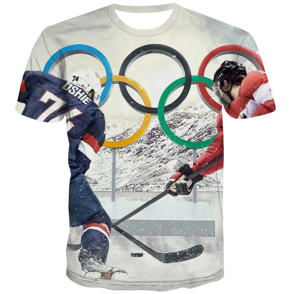 Hockey T shirts Men Ice T-shirts Graphic Game T shirts Funny Movement T-shirts 3d