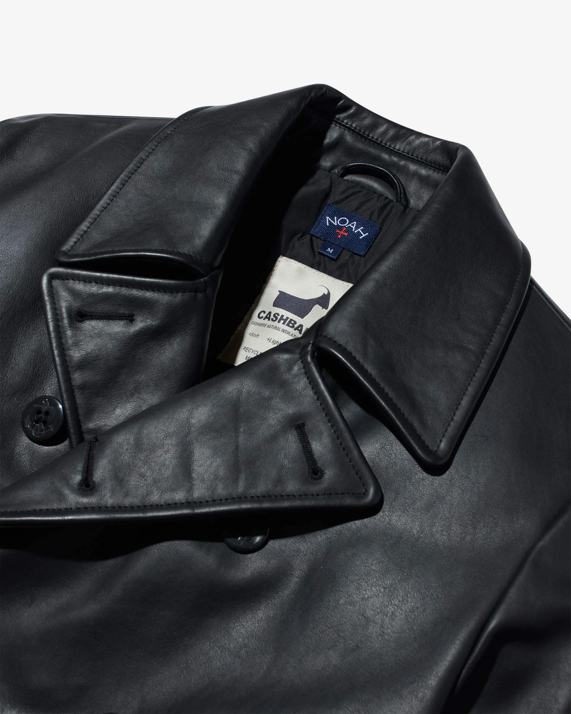 Insulated Leather Peacoat