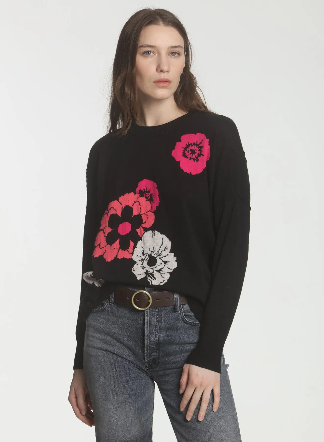 Isadora Floral Crew - Black Combo