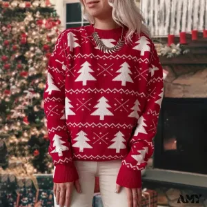 Jacquard Knitted Full Sleeve Warm Soft Christmas Sweater