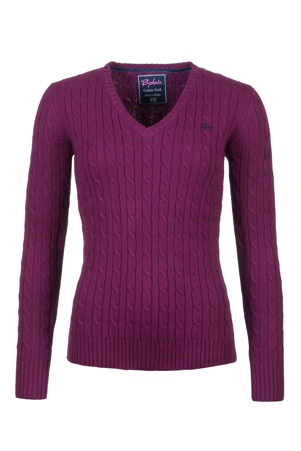 Ladies Cable Knit V Neck Jumper