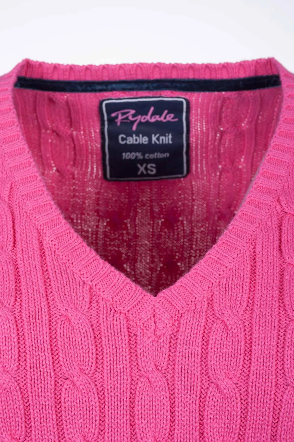 Ladies Cable Knit V Neck Jumper