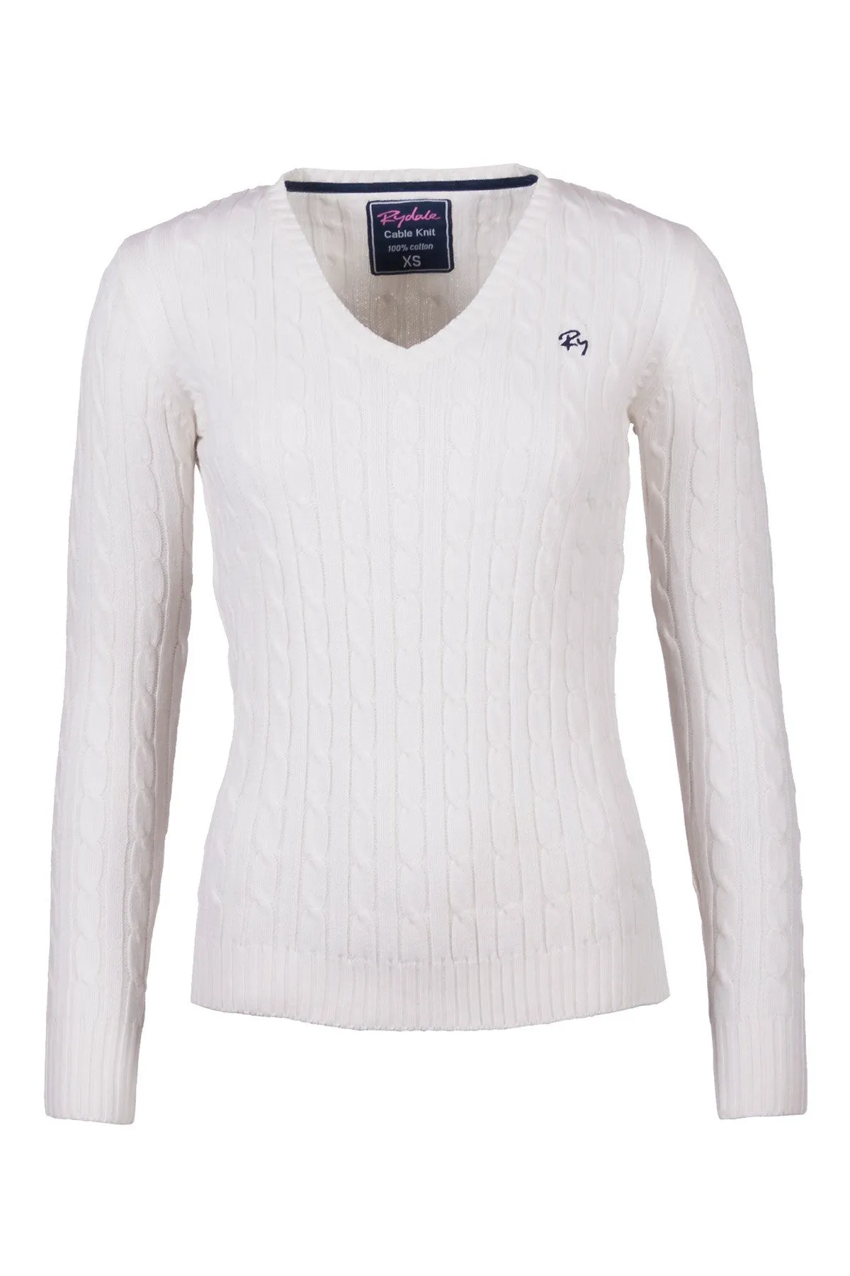 Ladies Cable Knit V Neck Jumper