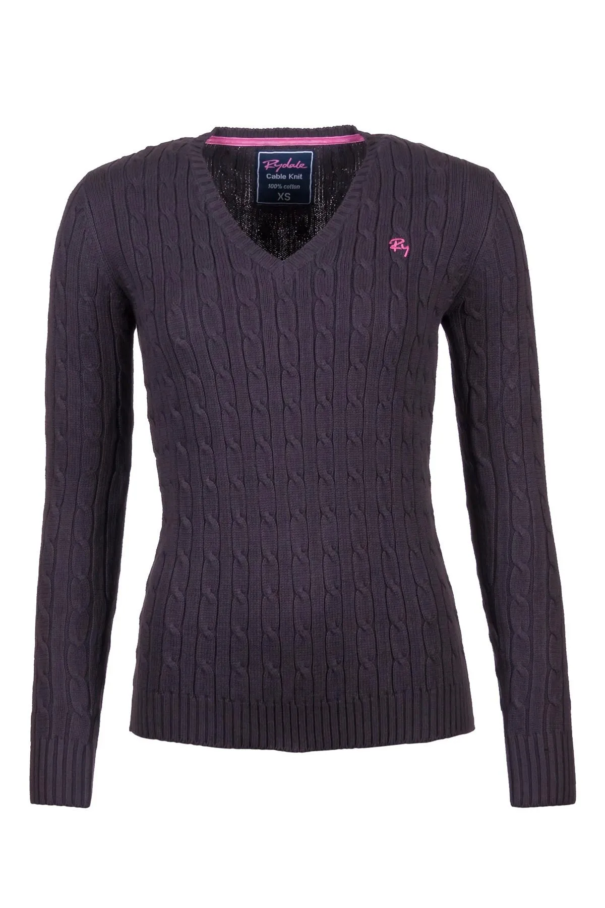 Ladies Cable Knit V Neck Jumper