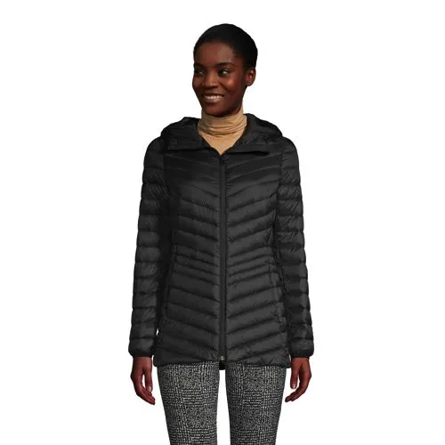 Lands' End Women's Ultra Lightweight Packable Down Jacket with Hood