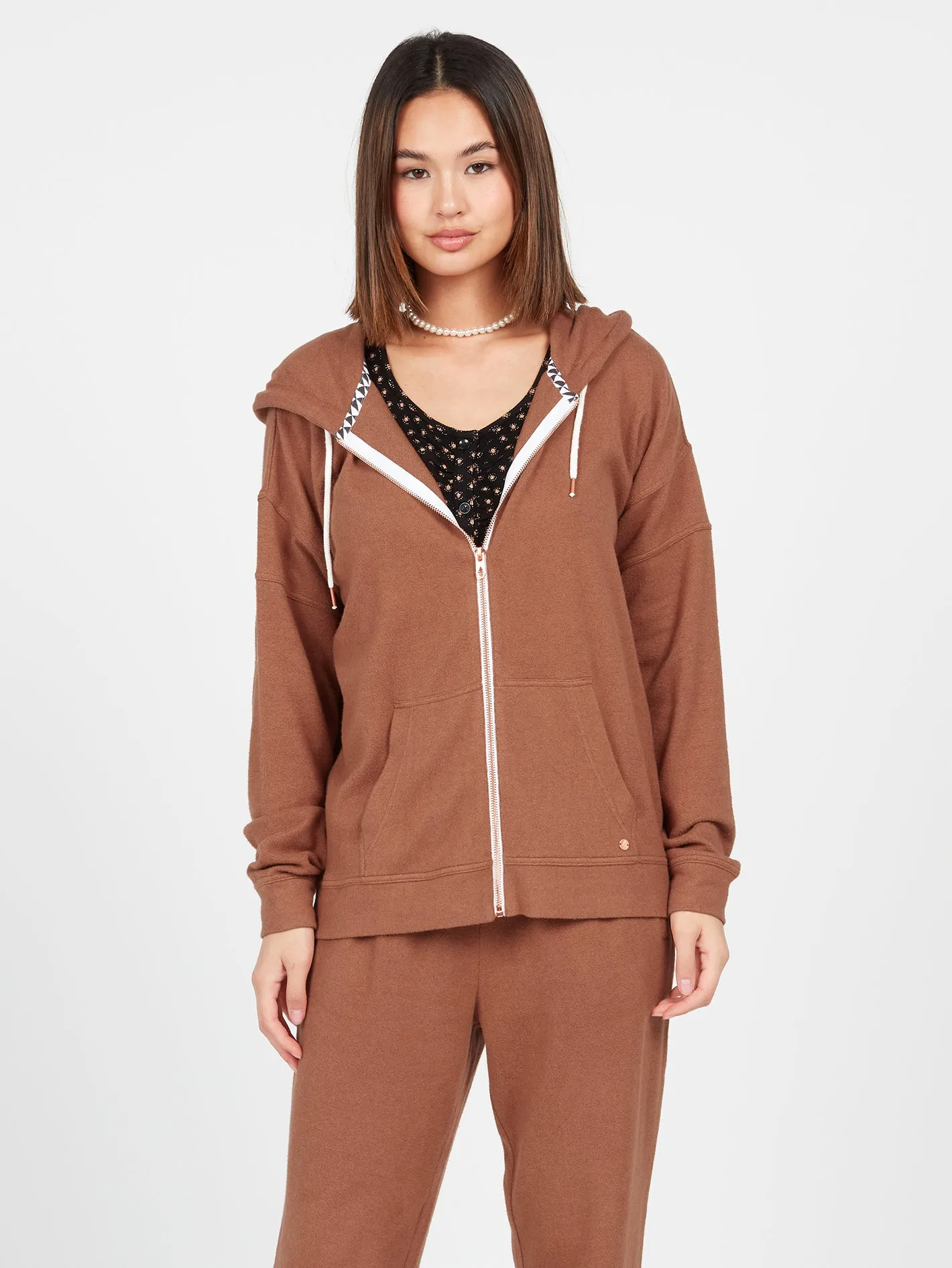 Lived In Lounge Zip Hoodie - Dark Clay