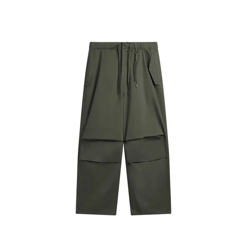 Loose Casual Multi-pocket Straight Wide-leg Trousers