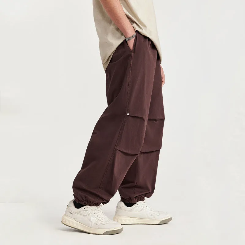 Loose Casual Multi-pocket Straight Wide-leg Trousers