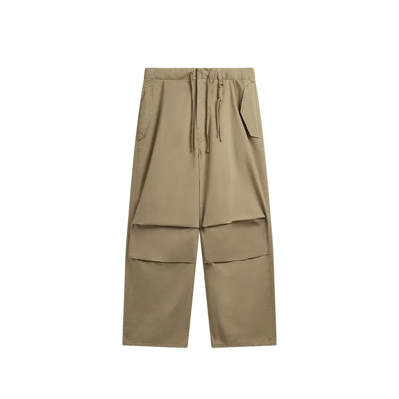 Loose Casual Multi-pocket Straight Wide-leg Trousers