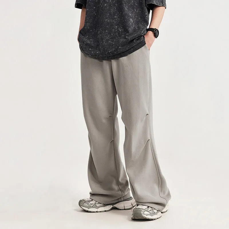 Loose Casual Multi-pocket Straight Wide-leg Trousers