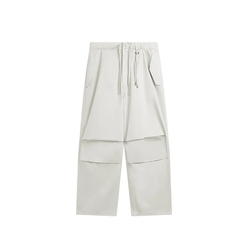 Loose Casual Multi-pocket Straight Wide-leg Trousers