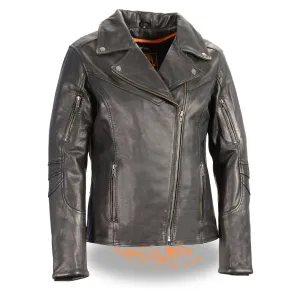 Milwaukee Leather MLL2581 Women's Black 'Classic' Leather Lightweight Long Length Vented Jacket