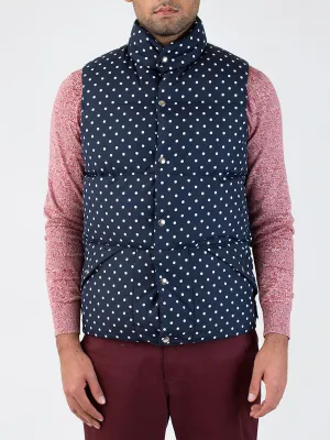 Outback Down Insulated Vest in Navy Dot