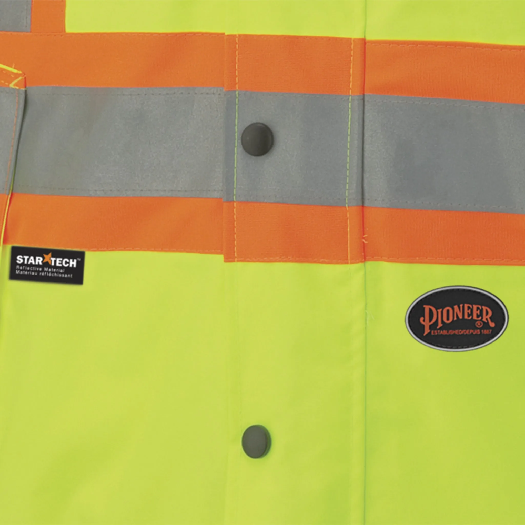 Pioneer Men's Hi Vis 6-in-1 Winter Work Bomber, CSA Certified, Reflective Stripes, Water & Windproof, 300D Poly, Versatile Safety | Sizes XS-5XL