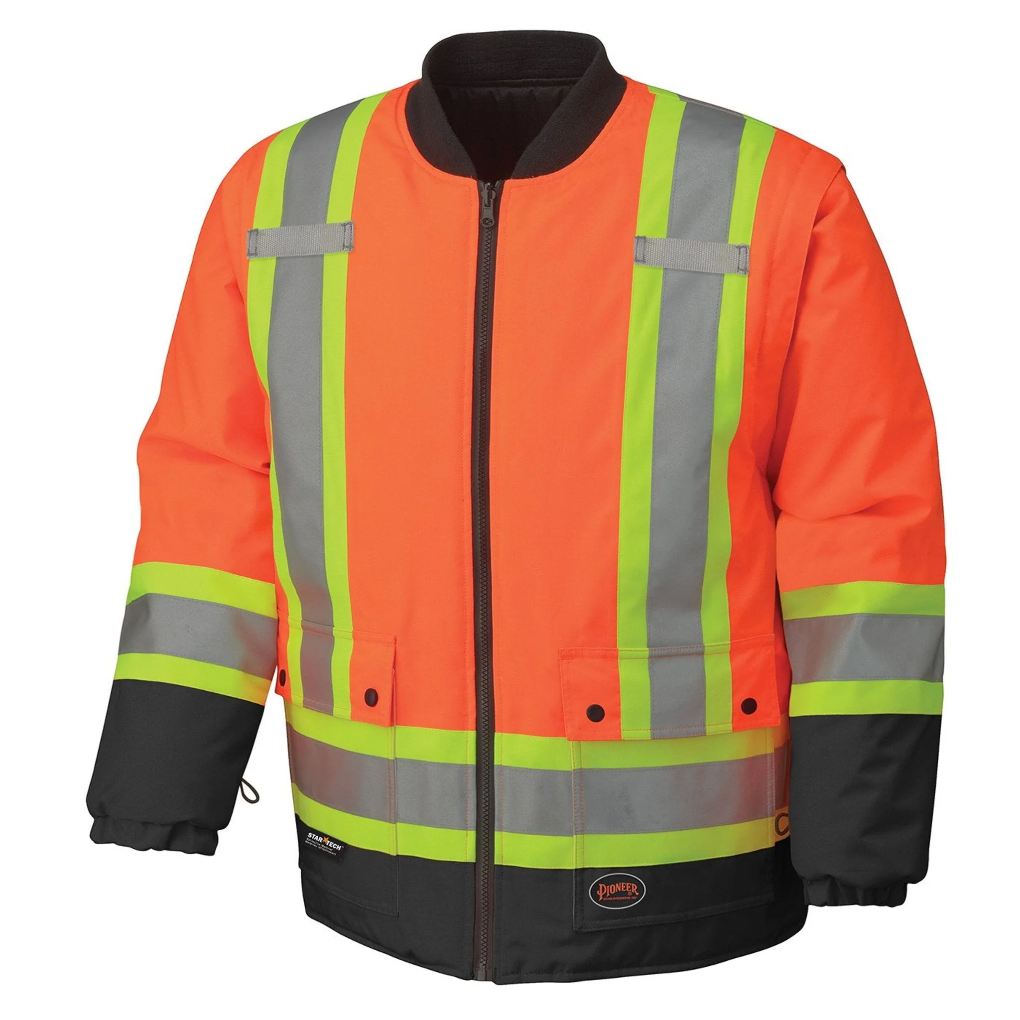 Pioneer Men's Hi Vis 6-in-1 Winter Work Parka - CSA Certified, Waterproof, Windproof, Reflective Tape, 300D Poly, Versatile Jacket | Sizes XS-5XL