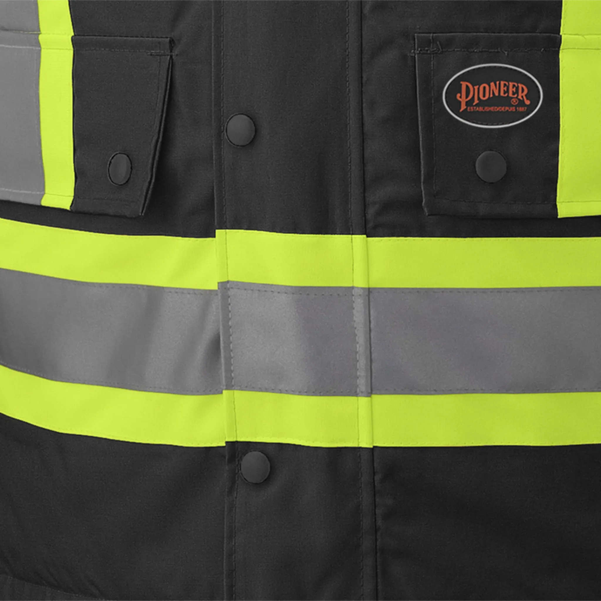 Pioneer Men's Hi Vis 6-in-1 Winter Work Parka - CSA Certified, Waterproof, Windproof, Reflective Tape, 300D Poly, Versatile Jacket | Sizes XS-5XL