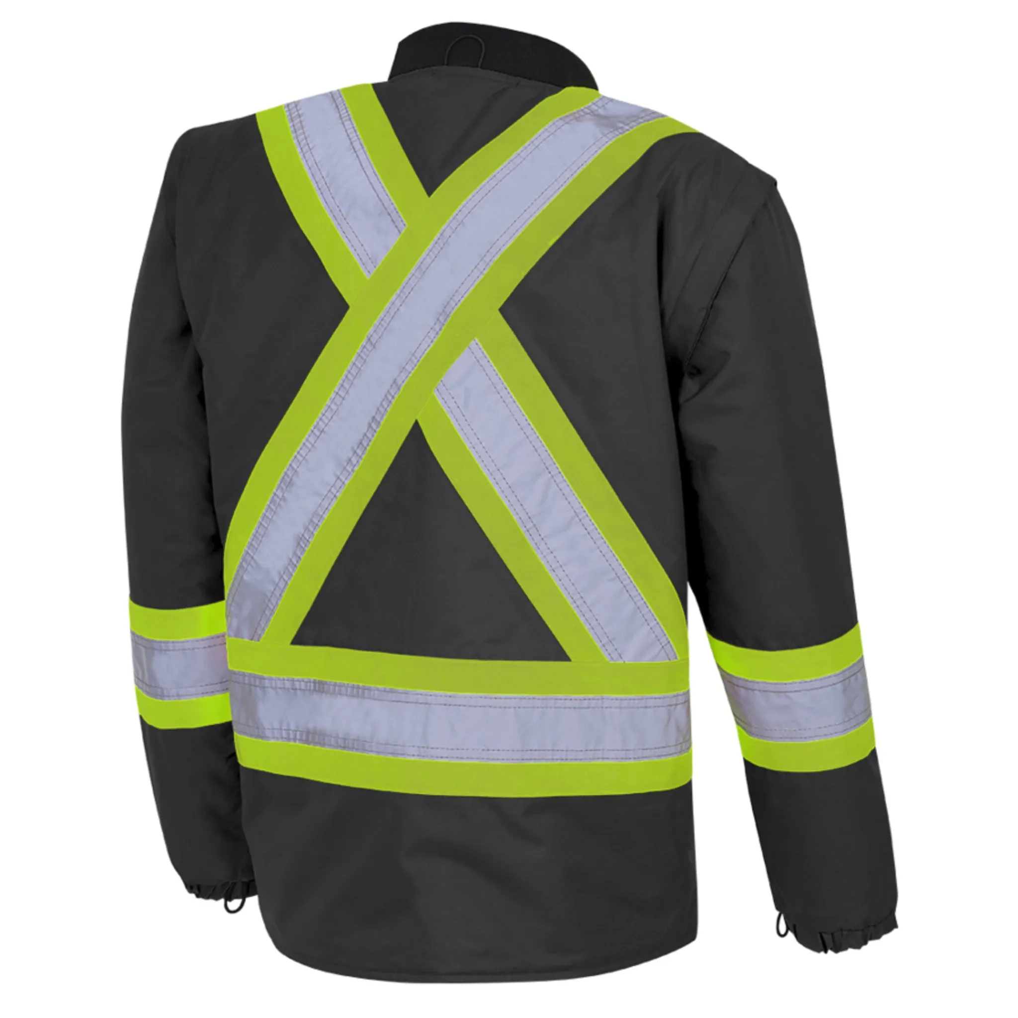 Pioneer Men's Hi Vis 6-in-1 Winter Work Parka - CSA Certified, Waterproof, Windproof, Reflective Tape, 300D Poly, Versatile Jacket | Sizes XS-5XL