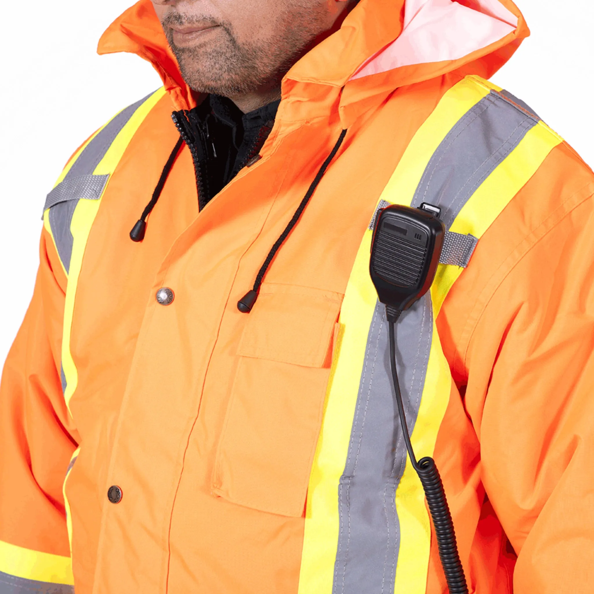 Pioneer Men's Hi Vis 6-in-1 Winter Work Parka - CSA Certified, Waterproof, Windproof, Reflective Tape, 300D Poly, Versatile Jacket | Sizes XS-5XL