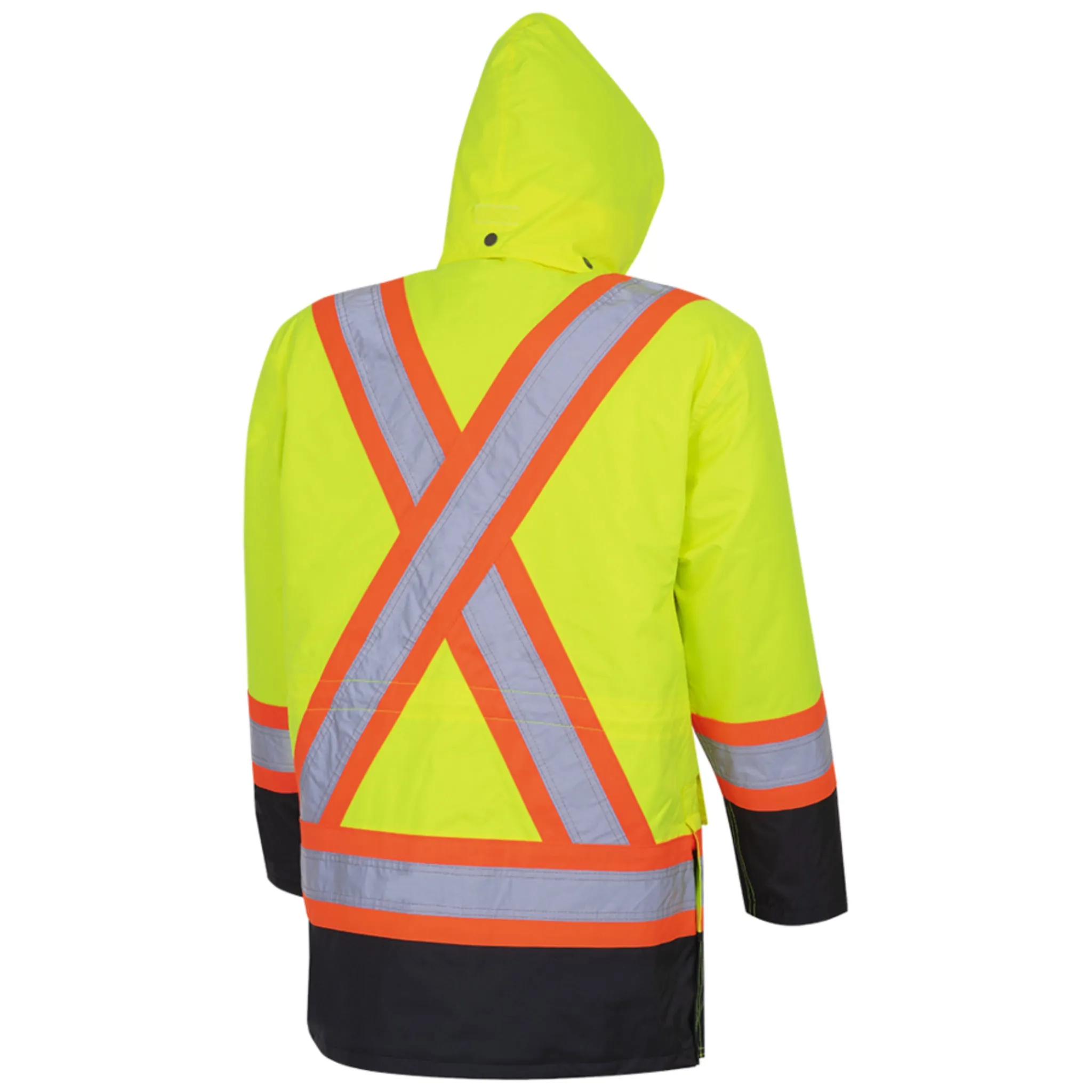 Pioneer Men's Hi Vis 6-in-1 Winter Work Parka - CSA Certified, Waterproof, Windproof, Reflective Tape, 300D Poly, Versatile Jacket | Sizes XS-5XL