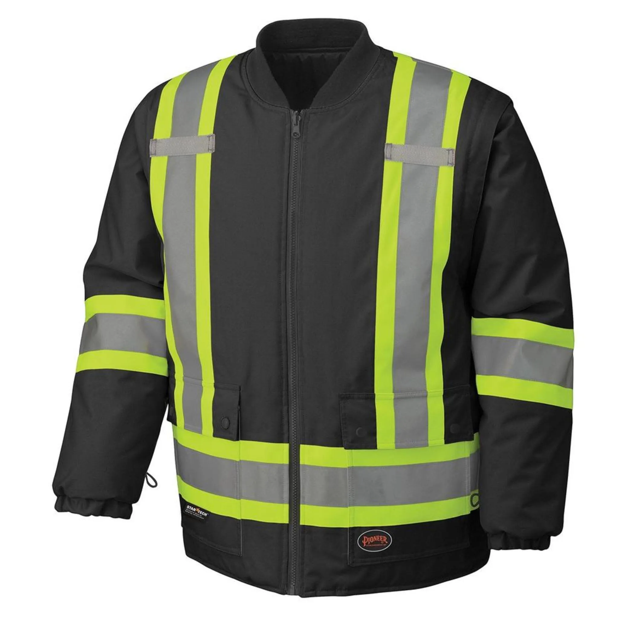 Pioneer Men's Hi Vis 6-in-1 Winter Work Parka - CSA Certified, Waterproof, Windproof, Reflective Tape, 300D Poly, Versatile Jacket | Sizes XS-5XL