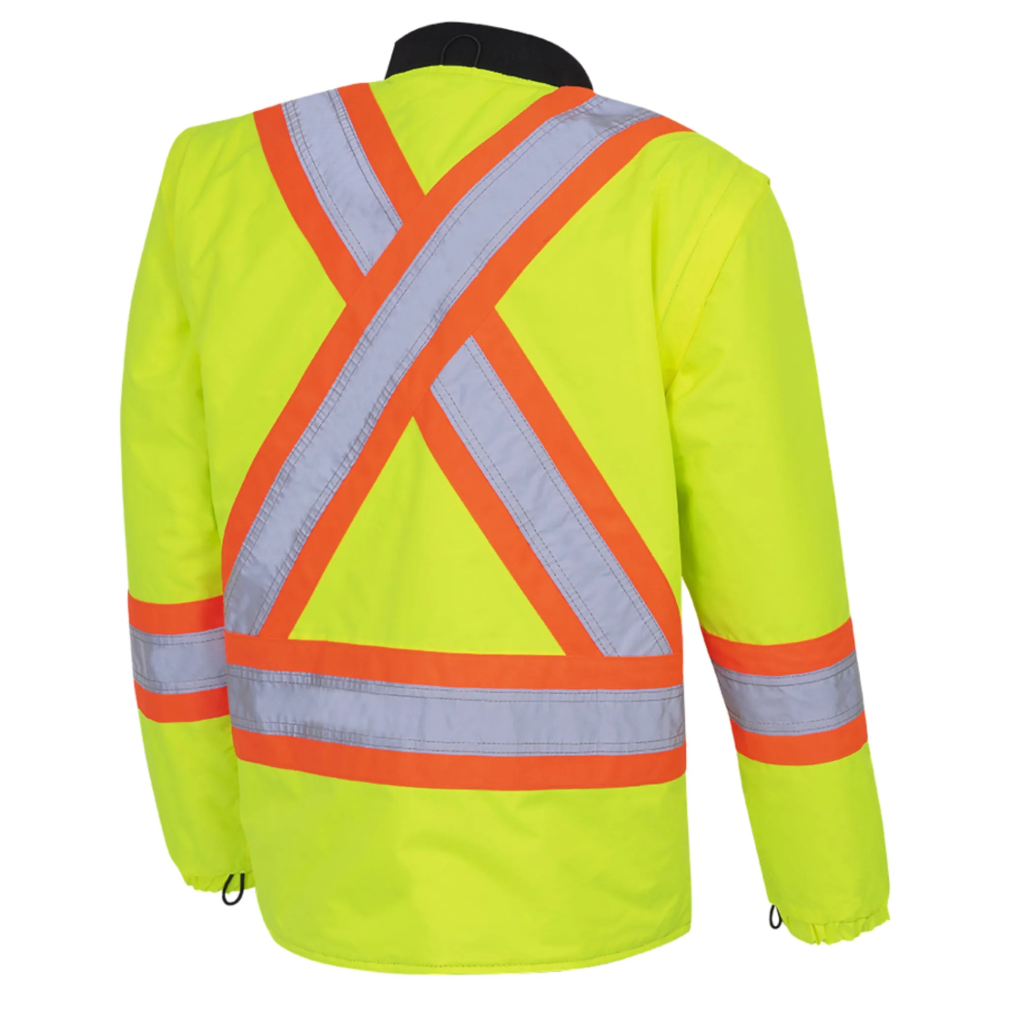 Pioneer Men's Hi Vis 6-in-1 Winter Work Parka - CSA Certified, Waterproof, Windproof, Reflective Tape, 300D Poly, Versatile Jacket | Sizes XS-5XL