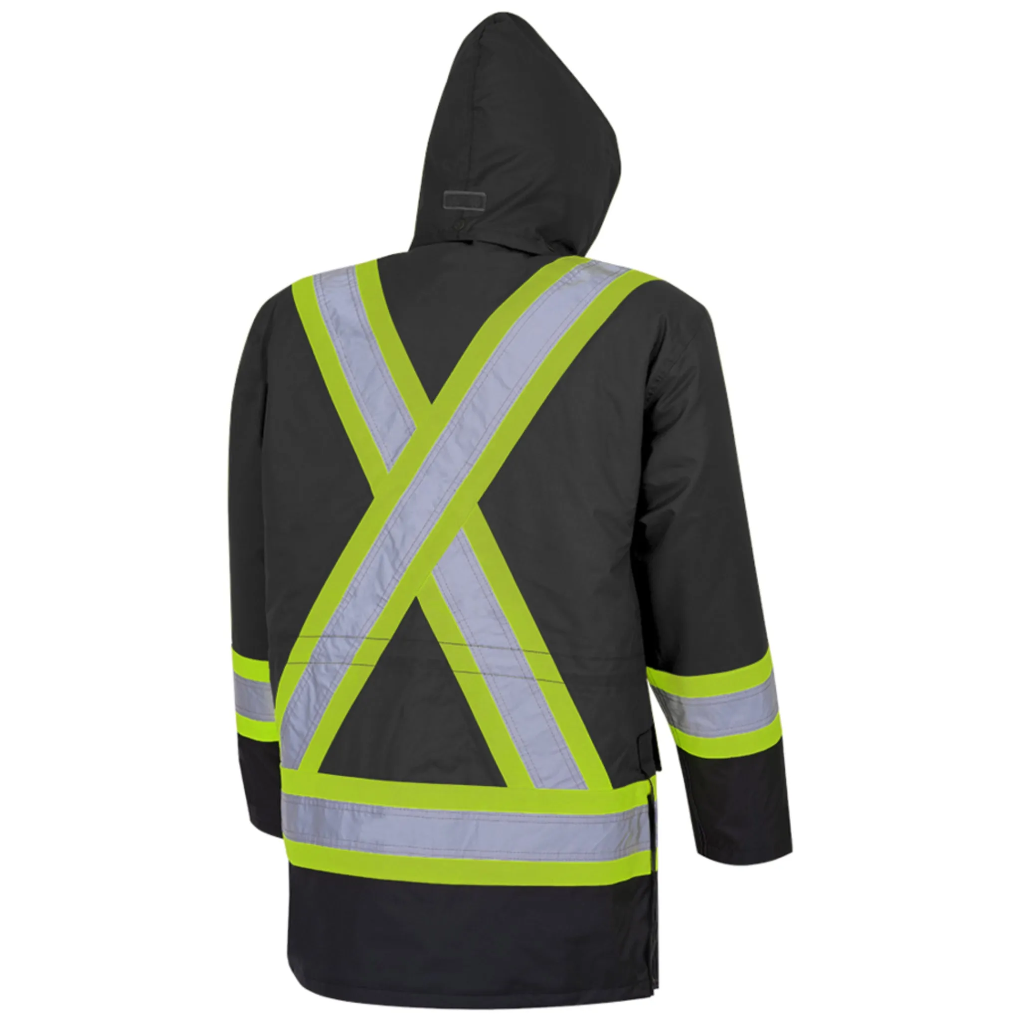 Pioneer Men's Hi Vis 6-in-1 Winter Work Parka - CSA Certified, Waterproof, Windproof, Reflective Tape, 300D Poly, Versatile Jacket | Sizes XS-5XL