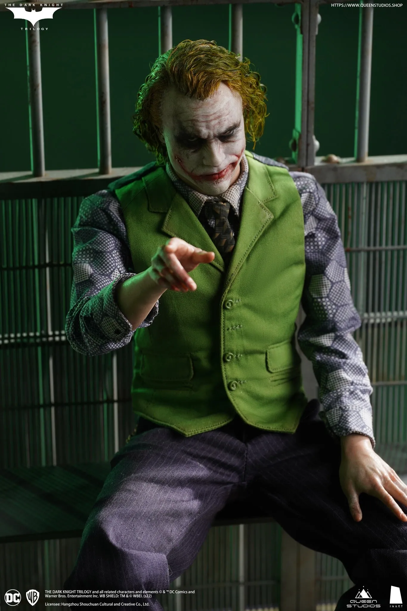 Queen Studio x InArt 1/6 The Dark Knight Joker Deluxe Edition Sixth Scale Figure 2 Figure Set Pt A001D1 (Rooted Hair)