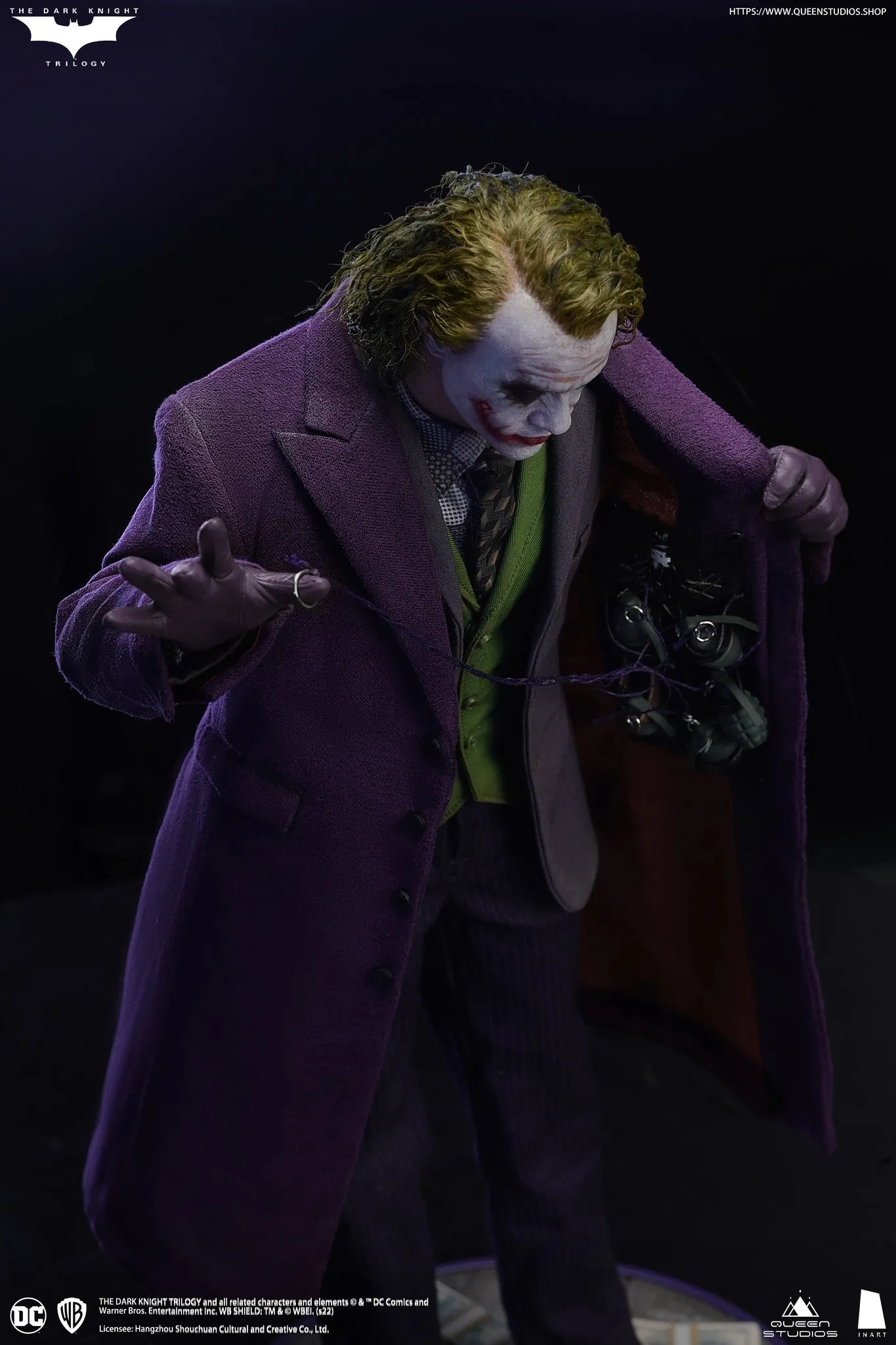 Queen Studio x InArt 1/6 The Dark Knight Joker Deluxe Edition Sixth Scale Figure 2 Figure Set Pt A001D1 (Rooted Hair)