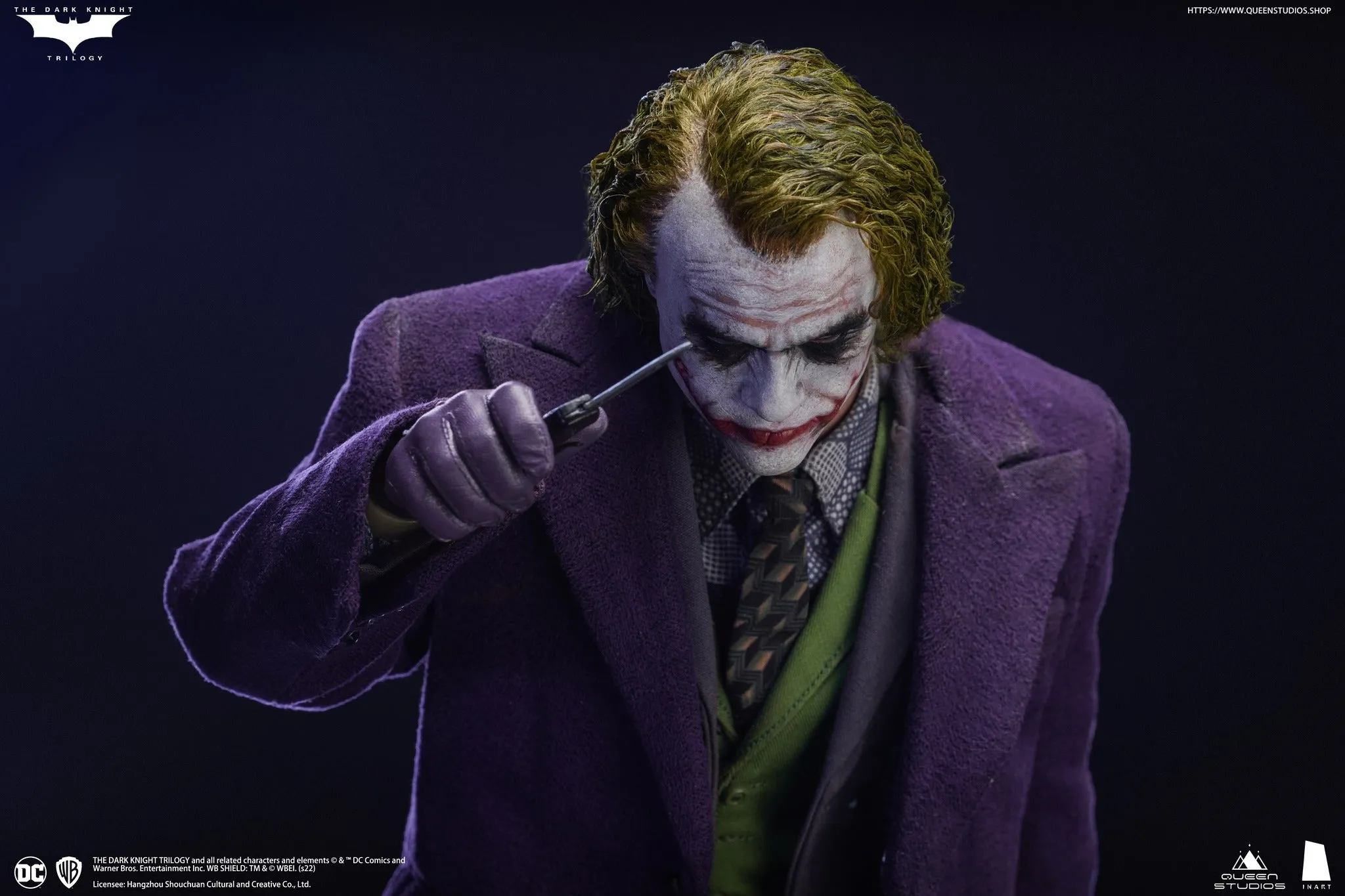 Queen Studio x InArt 1/6 The Dark Knight Joker Deluxe Edition Sixth Scale Figure 2 Figure Set Pt A001D1 (Rooted Hair)