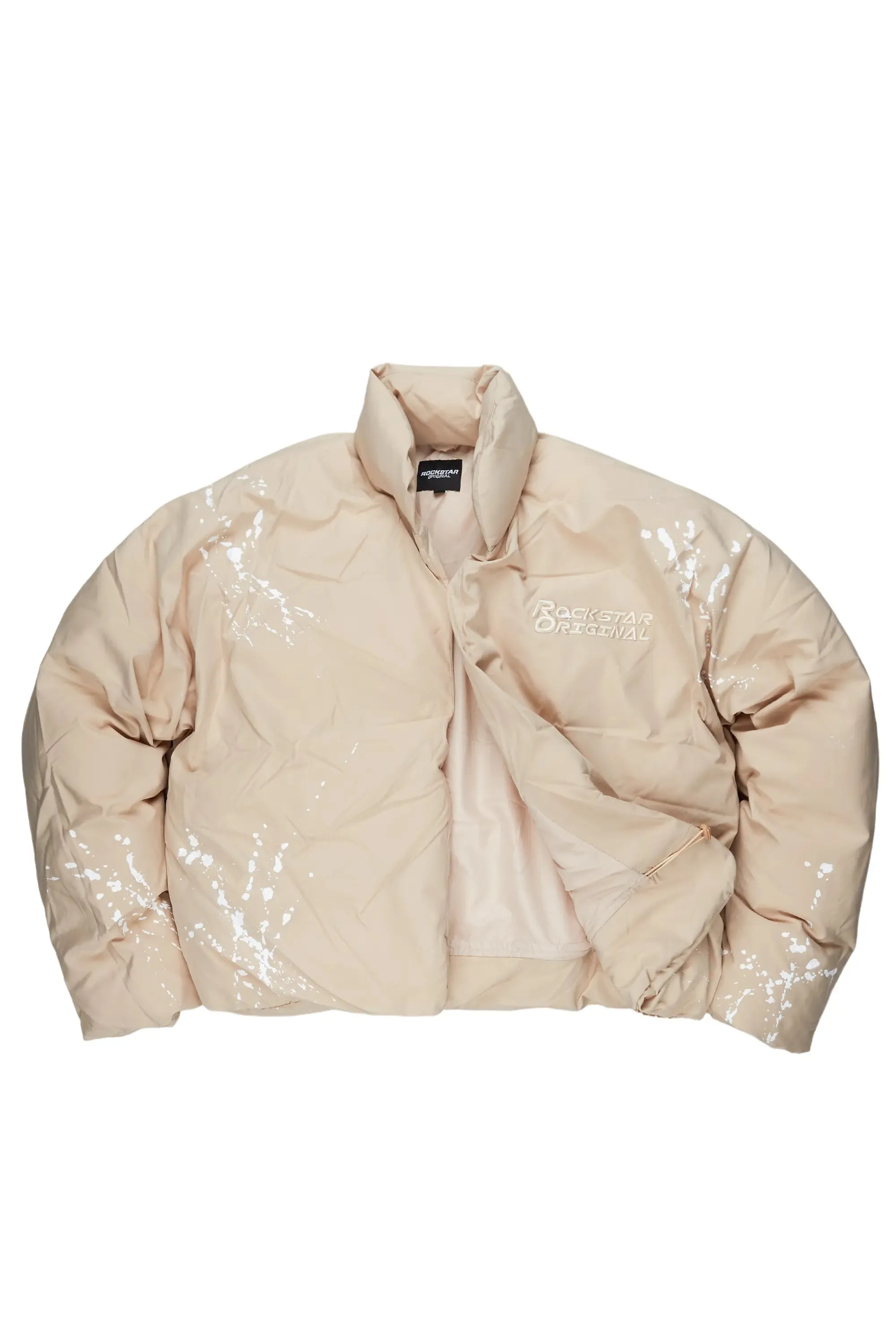 Rabbie Beige/White Puffer Jacket