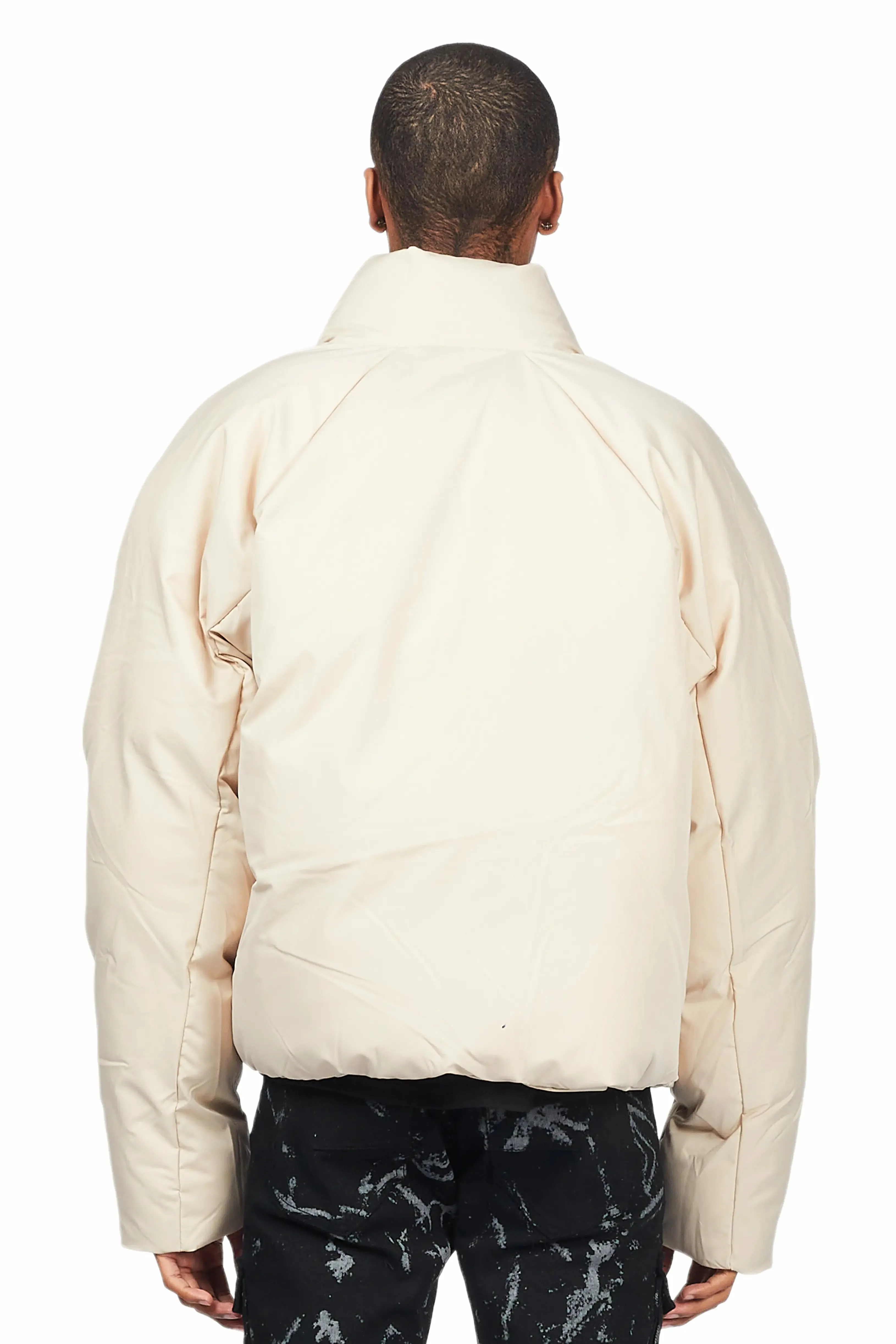 Rabbie Beige/White Puffer Jacket