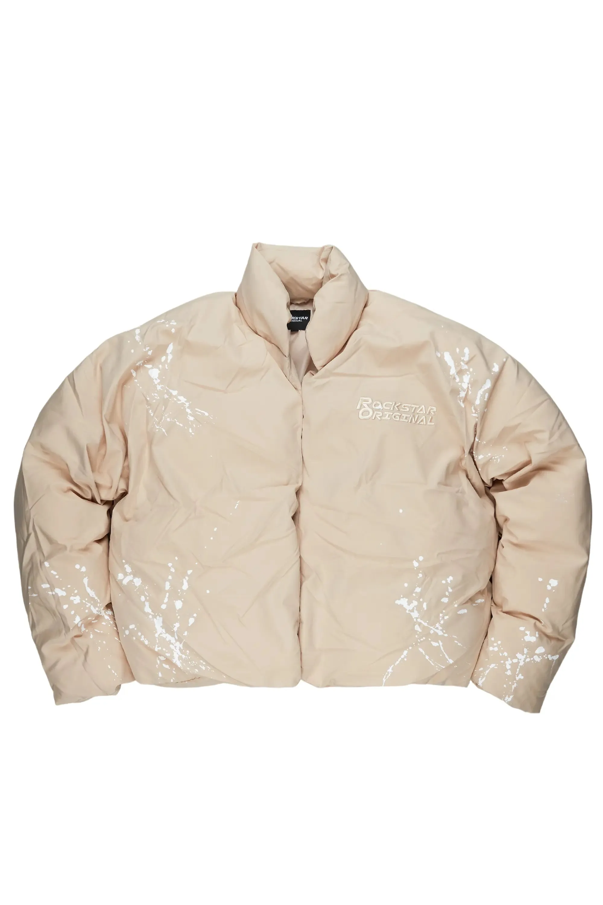 Rabbie Beige/White Puffer Jacket