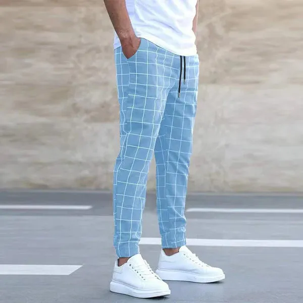 Retro Street Sports Casual Plaid Pants