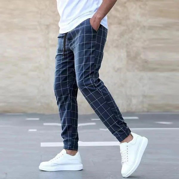 Retro Street Sports Casual Plaid Pants