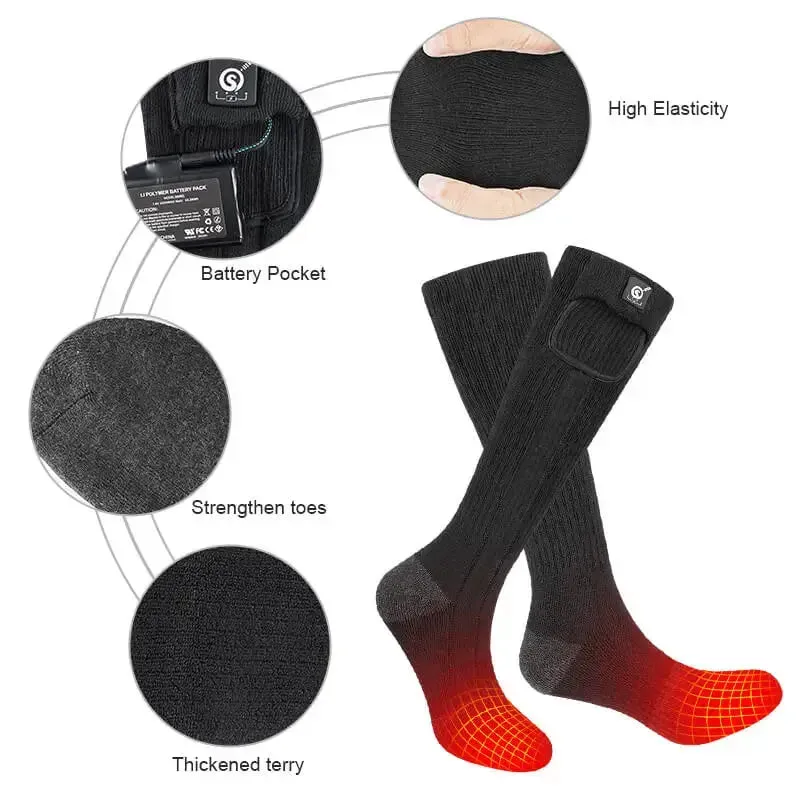 Savior 7.4V Electric Heated snowboard Socks For Men Women