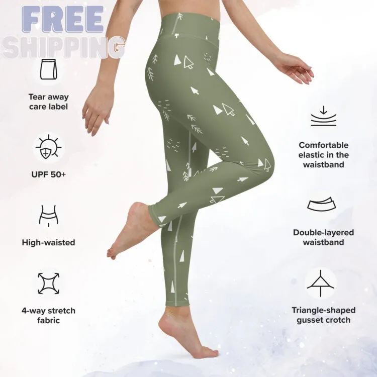 Scandinavian Forest Green High Waist Leggings