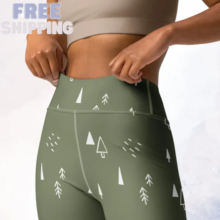 Scandinavian Forest Green High Waist Leggings